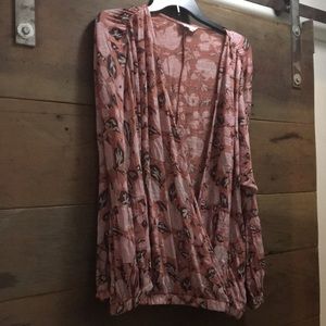 Lucky Brand long sleeve cross cross top